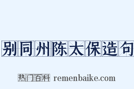 别同州陈太保造句是什么意思的图片